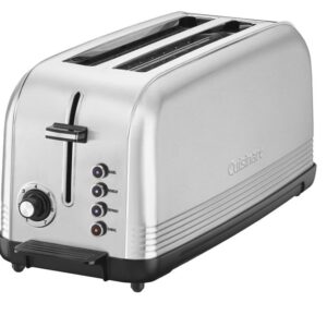 Cuisinart CPT-2500 Long Slot Toaster, 2-Slice, Bagel, Cancel, Defrost, Reheat, Button Control, Stainless Steel