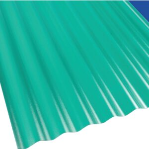 Suntop 108977 Corrugated Roofing Panel, 12 ft L, 26 in W, 0.063 Thick Material, Polycarbonate, Green