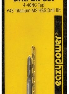 Eazypower 82730 Tap and Drill Set, 4-40 Thread, Titanium