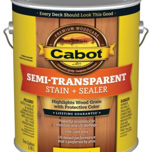 Cabot 140.0000380.007 Semi Transparent Stain, Redwood, Liquid, Oil Base, 1 gal