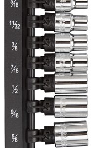Vulcan TS1012S-P Socket Set, Chrome Vanadium Steel, Chrome