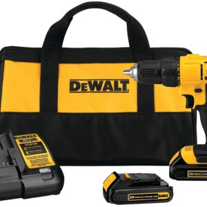 DEWALT DCD771C2 Drill/Driver Kit, Battery Included, 20 V, 1/2 in Chuck, Keyless Chuck