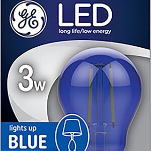 GE 93116857 Party Light Bulb, A15 Bulb, 3 W, Blue Bulb, LED Bulb, 2700 K Color Temp, 100 Lumens