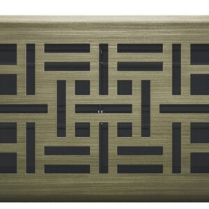Imperial RG3450 Art and Craft Floor Register, 10 in L, 4 in W, Polystyrene/Steel, Vintage Brass