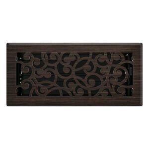 Imperial RG3365 Wonderland Design Decorative Floor Register, 10 in L, 4 in W, Steel, Oil-Rubbed Bronze