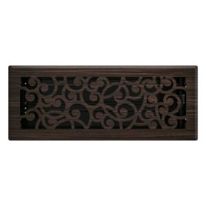 Imperial RG3366 Wonderland Design Decorative Floor Register, 12 in L, 4 in W, Steel, Oil-Rubbed Bronze