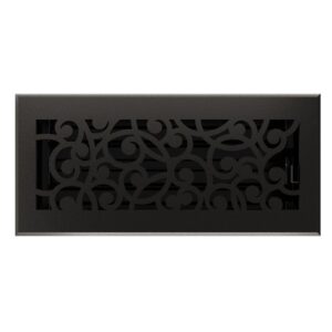 Imperial Wonderland Series RG3374 Decorative Floor Register, 4 in L, 10 in W, Steel, Matte Black