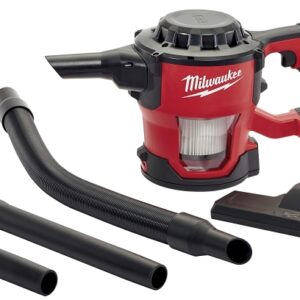 Milwaukee M18 0882-20 Compact Vacuum, 0.3 gal Vacuum, 40 cfm Air, 81 dB, 5 Ah, Black/Red Housing