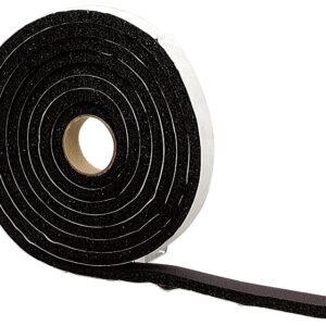 M-D 06593 Premium Weatherstrip Tape, 3/4 in W, 10 ft L, Rubber, Black, 12/PK
