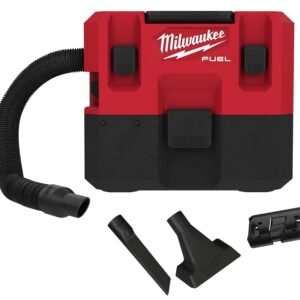 Milwaukee 0960-20 Wet and Dry Vacuum, 1.6 gal Vacuum, 45 cfm Air, 87 dBA, HEPA Filter, 12 V, Black/Red Housing