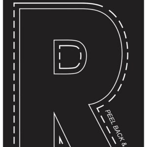 Hy-Ko 30400 Series 30428 Die-Cut Letter, Character: R, 3 in H Character, Black Character, Vinyl