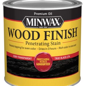 Minwax 227644444 Wood Stain, True Black, Liquid, 0.5 pt, Can