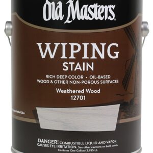 Old Masters 12701 Wiping Stain, Weathered Wood, Liquid, 1 gal, Can