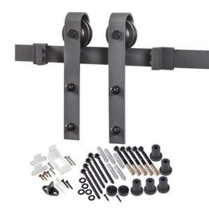 Renin BD102K-07800-MB Bent Strap Barn Door Hardware Kit, 78-3/4 in L Track, Steel, Matte, Wall, For: Barn Door