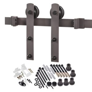 Renin BD100K-07800-BR Straight Strap Barn Door Hardware Kit, 78-3/4 in L Track, Steel, Bronze, Wall