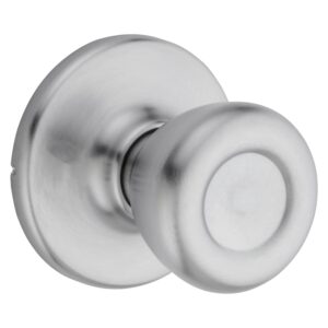 Kwikset 200T 26D CP RCL RCS Passage Knob, Tylo, 2-19/32 in L x 2-5/8 in W x 2-5/8 in H Dimensions, Metal, Satin Chrome