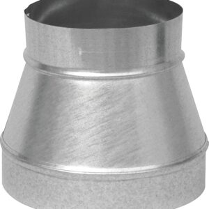Imperial GV1198 Stove Pipe Reducer, 5 x 4 in, 26 ga Thick Wall, Galvanized