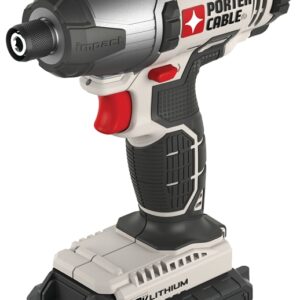 Porter-Cable PCC641LB Impact Driver Kit, Battery Included, 20 V, 1/4 in Drive, Hex Drive, 3100 ipm, 2800 rpm Speed