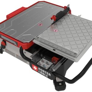 Porter-Cable PCE980 Table Top Wet Tile Saw, 20 V, 6.5 A, 1300 W, 7 in Dia Blade, 17-1/2 in Ripping