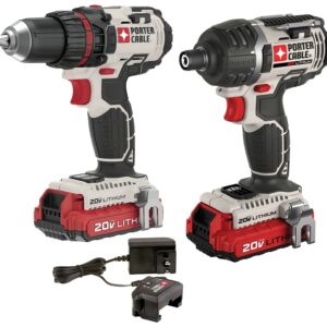 Porter-Cable PCCK602L2 Combination Tool Kit, Battery Included, 1.5 Ah, 20 V, Lithium-Ion, 2-Tools