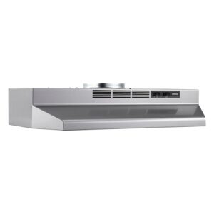 Broan F40000 Series F4030SF Under-Cabinet Range Hood, 230 cfm, 2850 rpm Fan, Convertible Vent, 30 in W, 17-1/2 in D