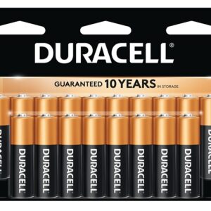 Duracell MN1500B20 Battery, 1.5 V Battery, 2450 mAh, AA Battery, Alkaline, Rechargeable: No, Black/Copper