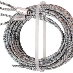 Prime-Line GD 52100 Aircraft Cable, 1/8 in Dia, 12 ft L, Carbon Steel, Galvanized