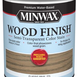 Minwax 108200000 Wood Stain, Semi-Transparent, Classic Gray, Liquid, 32 fl-oz
