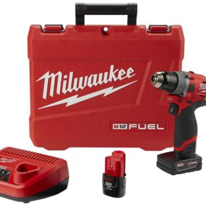 Milwaukee 2503-22 Drill/Driver Kit, Battery Included, 12 V, 2, 4 Ah, 1/2 in Chuck, Keyless Chuck