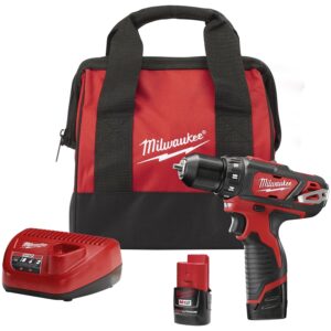 Milwaukee 2407-22 Drill/Driver Kit, Battery Included, 12 V, 1.5 Ah, 3/8 in Chuck, Keyless Chuck