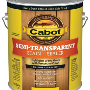 Cabot 140.0000316.007 Semi Transparent Stain, New Cedar, Liquid, Oil Base, 1 gal