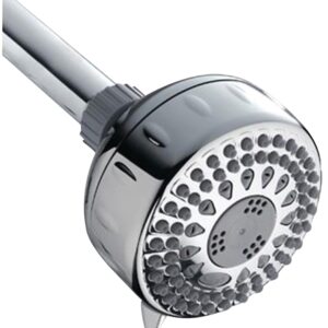 Waterpik PowerSpray+ Series TRS-523E Shower Head, Round, 1.8 gpm, 1/2 in Connection, NPT, 3-1/4 in Dia