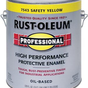 Rust-Oleum 7543402 Enamel Paint, Oil, Gloss, Safety Yellow, 1 gal, Can, 230 to 390 sq-ft/gal Coverage Area