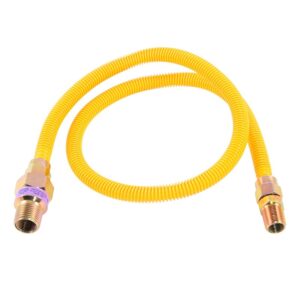 Eastman 10YE52V036B Gas Connector, 1/2 x 3/8 in, MIP, Stainless Steel, Epoxy-Coated, 36 in L, 3/8 in OD