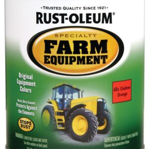 RUST-OLEUM SPECIALTY 7458502 Farm Equipment Enamel, Allis Chalmers Orange, 1 qt Can