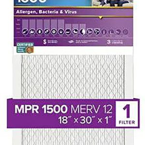 Filtrete 2028DC-4 Air Filter, 18 in L, 30 in W, 12 MERV, 1500 MPR