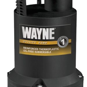 Wayne RUP160 Portable Submersible Utility Pump, 1-Phase, 2.5 A, 120 V, 0.166 hp, 1-1/4 in Outlet, 3100 gph