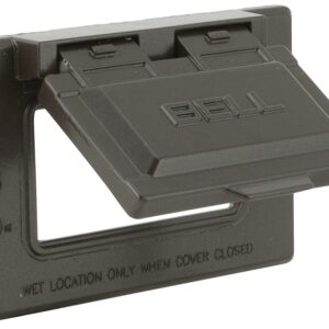 Hubbell 5101-7 Cover, Flip, Snap, 2-13/16 in L, 4-9/16 in W, 1-Gang, Metal, Bronze, Powder-Coated, 6/CD