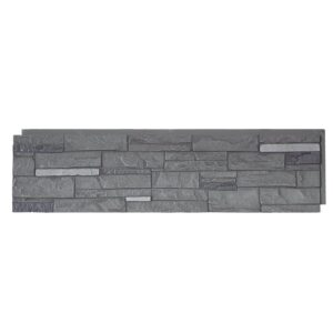 DuraKwik Stone 308VAP Siding Panel, 13 in L, 48 in W, 2 in Thick, Interlocking Edge, Ledgestone Profile, Volcano Ash