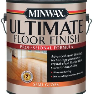 Minwax 131020000 Ultimate Floor Finish Paint, Semi-Gloss, Liquid, Crystal Clear, 1 gal, Can