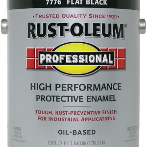 Rust-Oleum 7776402 Enamel Paint, Oil, Flat, Black, 1 gal, Can, 230 to 390 sq-ft/gal Coverage Area