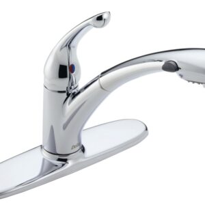 Delta Signature 470-PROMO-DST Kitchen Faucet, 1.8 gpm, 1-Handle, Ceramic, Chrome Plated, Deck, Lever Handle