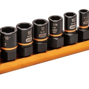 GearWrench Bolt Biter Series 84782 Impact Extraction Socket Set, Chrome Molybdenum Alloy