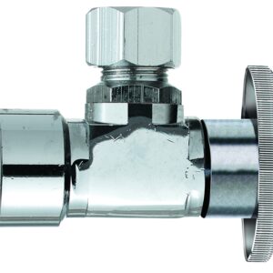 Plumb Pak PP50PCLF Shut-Off Valve, 3/8 x 3/8 in Connection, FIP x Compression, Brass Body