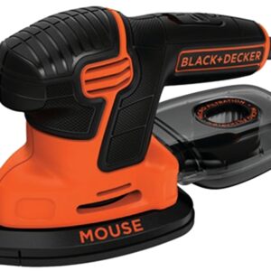 Black+Decker MOUSE BDEMS600 Detail Sander, 1.2 A, Includes: (1) Finger Attachment, (1) Sanding Pad