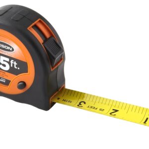Keson Economy Series PG2510 Tape Measure, 25 ft L Blade, 1 in W Blade, Steel Blade, ABS Case