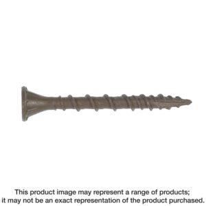 Simpson Strong-Tie Deck-Drive DSVT DSVT158R5LB Deck Screw, #8 Thread, 1-5/8 in L, Variable Thread, Tan, Ribbed Flat Head