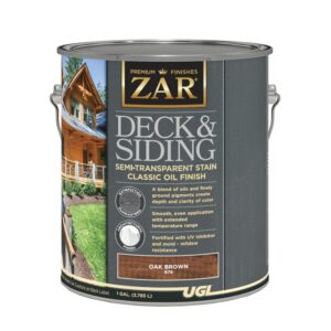 ZAR 67613 Semi-Transparent Stain, Oak Brown, Liquid, 1 gal