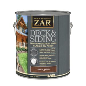 ZAR 67713 Semi-Transparent Stain, Rustic Brown, Liquid, 1 gal