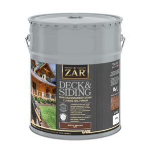 ZAR 67715 Semi-Transparent Stain, Rustic Brown, Liquid, 5 gal